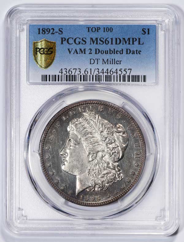 Obverse 1892-S Morgan Silver Dollar VAM 2 Doubled Date
