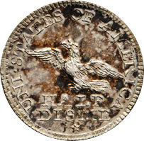 1792 half disme (MS-63) reverse