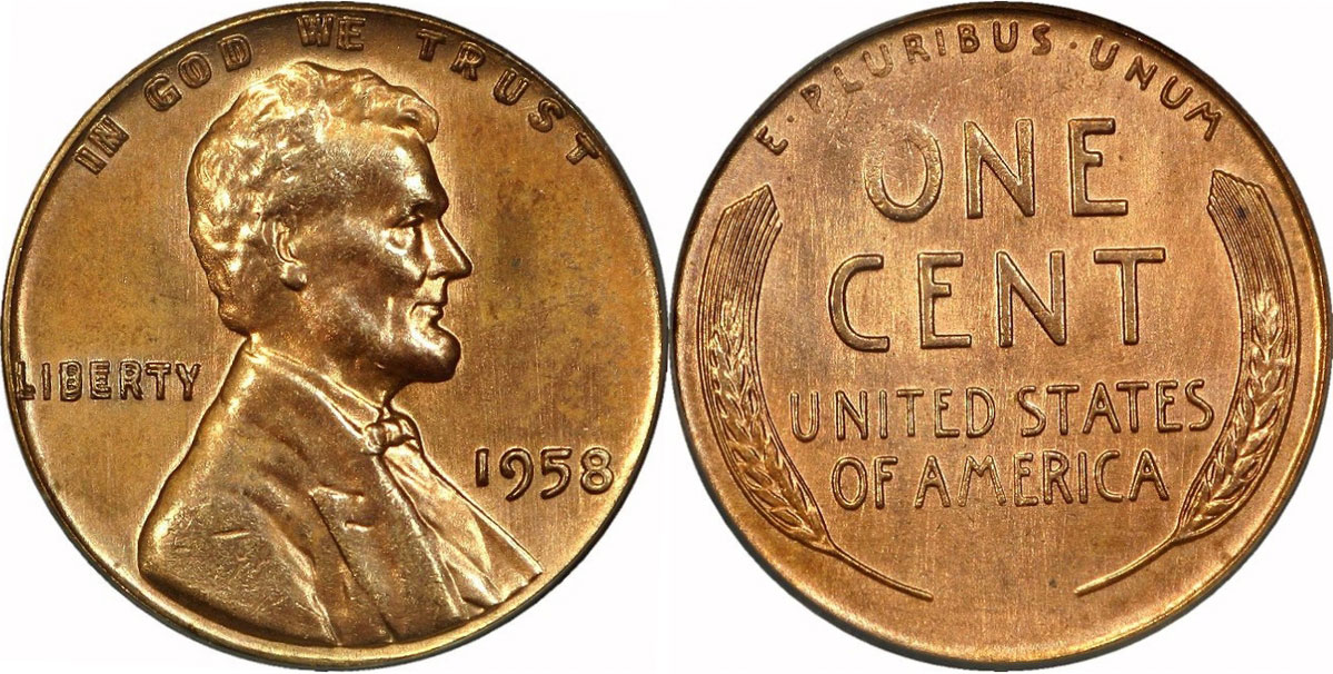 1955 1C Doubled Die Obverse Lincoln Cent PCGS MS62BN