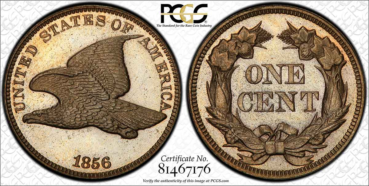 1856 Flying Eagle Cent PCGS MS66.