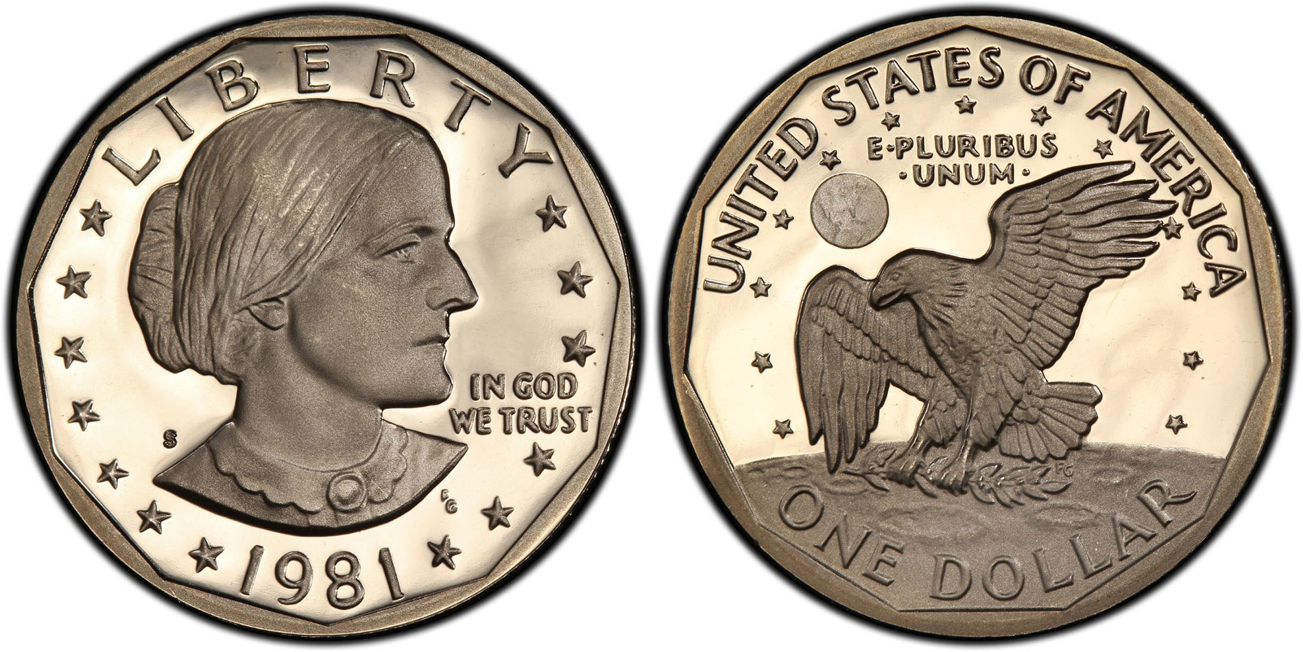 1979 1980 1981 S Susan B Anthony PROOF 3 Coin Lot Three SBA US Small Dollars $1
