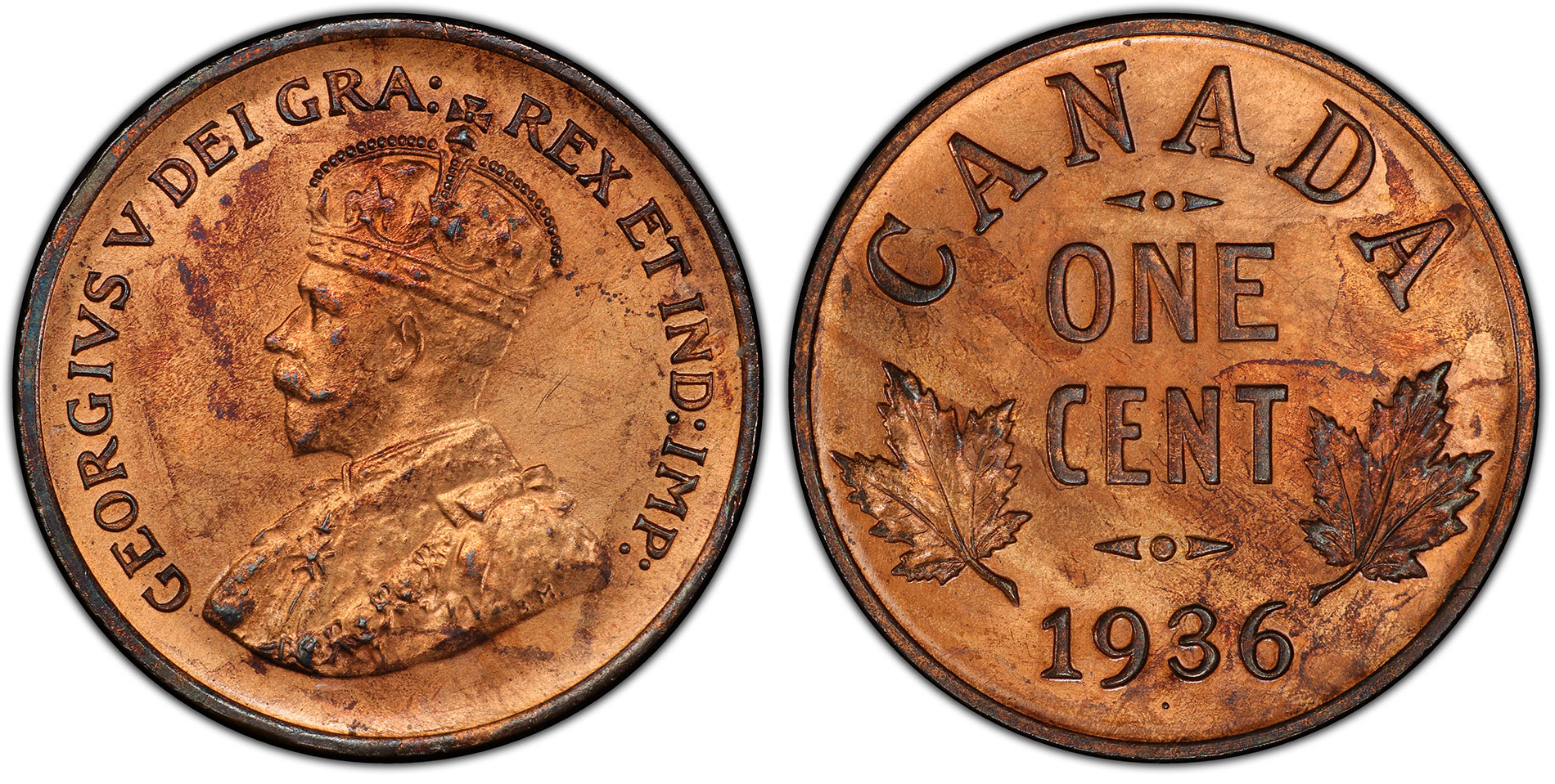 Canada 1936 High Grade Beautiful Small Cent Penny. 