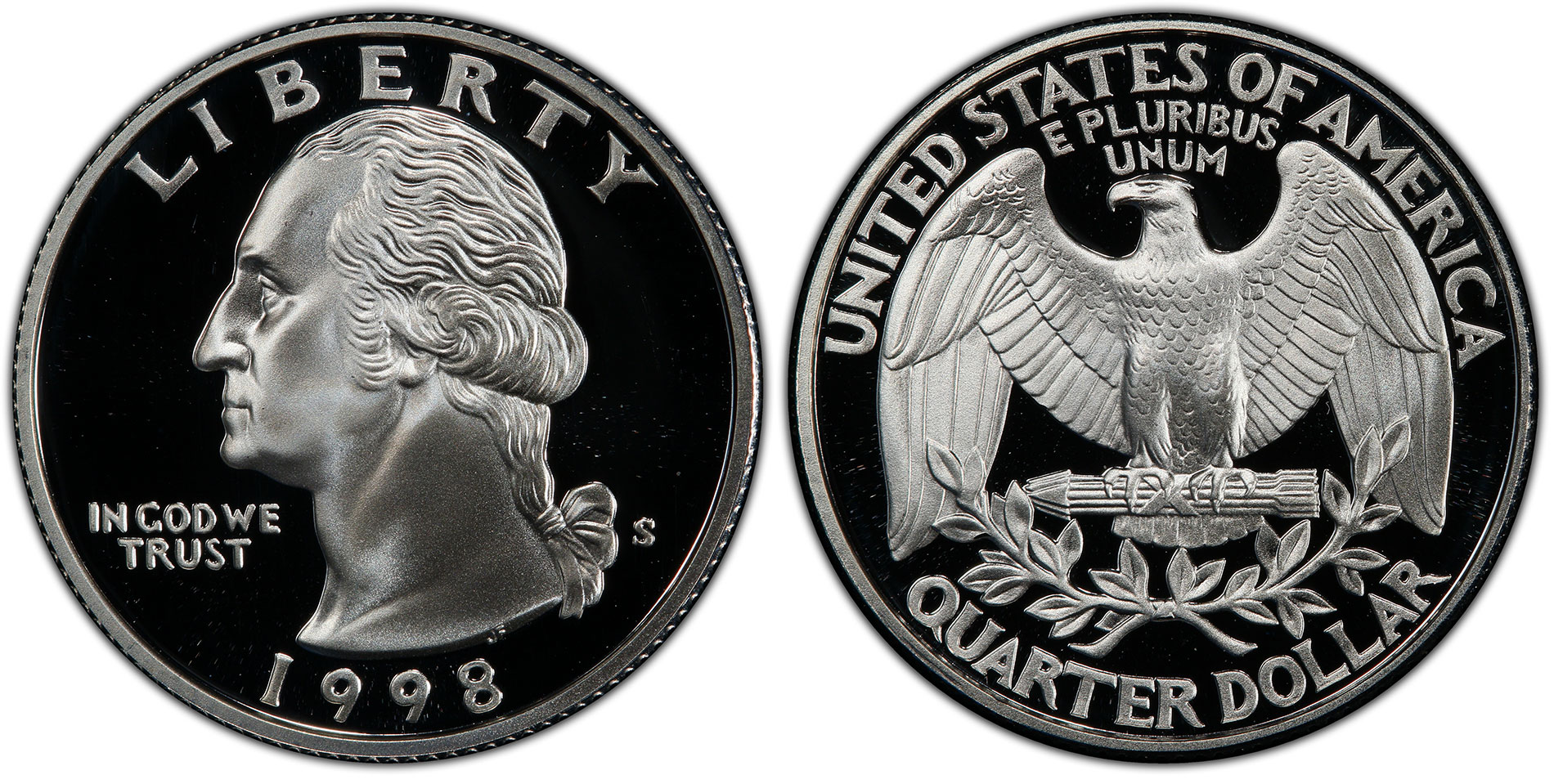 1998 p,d BU Washington Quarters In Orig Mint Wrappers Last Year of The Eagle Rev