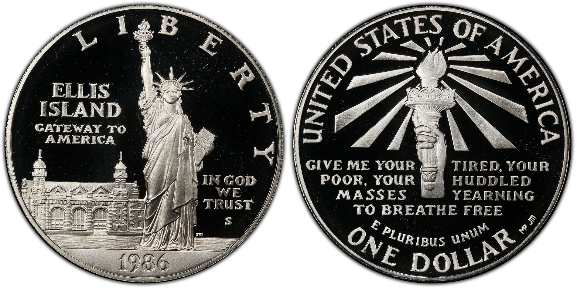 1986 Uncirculated Statue of Liberty Commemorative Silver Dollar 