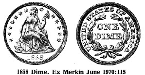 1858 Dime