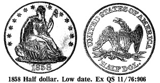 1858 Half dollar