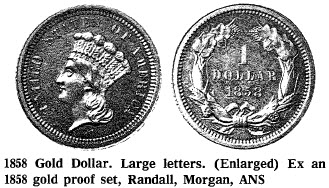 1858 Gold dollar