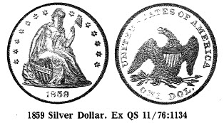 1859 Silver Dollar
