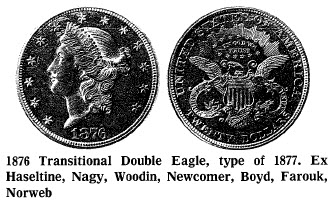 1876 Transitional Double Eagle