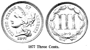1877 Three Cents