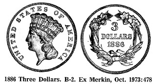 1886 Three Dollars