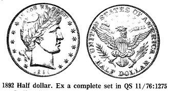 1892 Half dollar