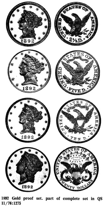 1892 Gold proof set