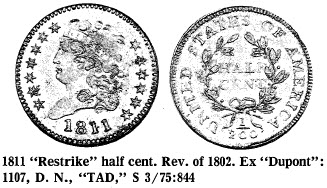 1811 "Restrike" half cent