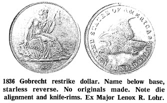 1836 Gobrecht restrike dollar
