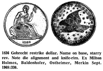 1836 Gobrecht restrike dollar