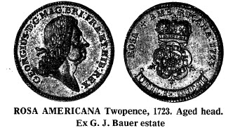 Rosa Americana Twopence 1723