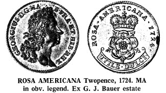 Rosa Americana Twopence,1724