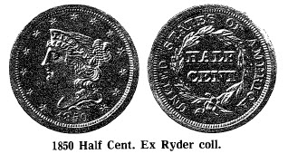 1850 Half Cent
