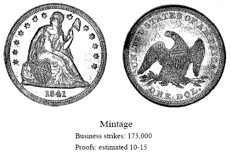 1841 Liberty Seated Dollar