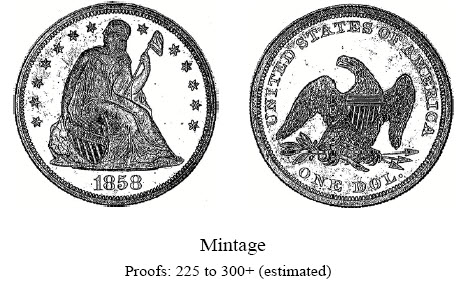 1858 Liberty Seated Dollar