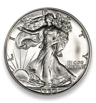 image of a walking liberty half dollar