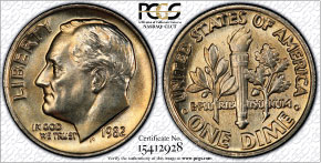 Download The 1982 No P Mintmark Roosevelt Dime